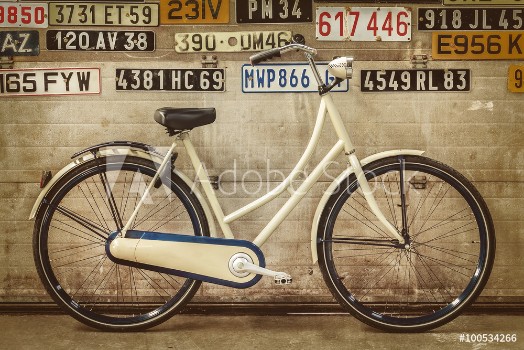 Bild på Vintage lady bicycle in an old factory